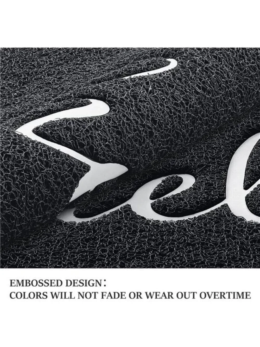 Welcome Door Mat 30x17 Black Outdoor Indoor Low Profile Non Slip Entryway Rug